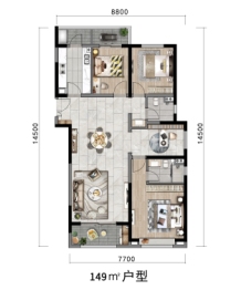 熙龙湾4室2厅1厨2卫建面141.00㎡