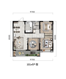 熙龙湾3室2厅1厨1卫建面101.00㎡