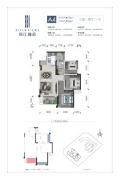 阅江澜庭3室2厅1厨1卫建面78.00㎡