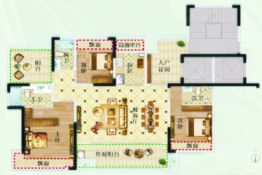 镇雄伴山智慧生态城4室2厅1厨3卫建面142.00㎡