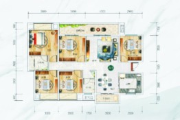 中悦·康养小镇公园华府5室2厅1厨2卫建面140.65㎡