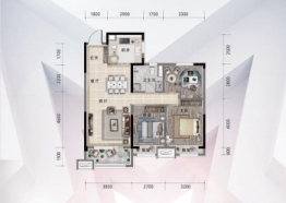 四平碧桂园名门时代3室2厅1厨1卫建面103.00㎡