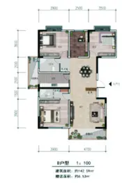 正通润园4室2厅1厨2卫建面142.56㎡