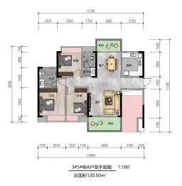 永银·天悦城3室1厅1厨2卫建面120.50㎡