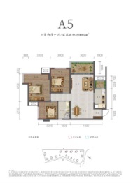 人和甲第3室2厅1厨1卫建面90.00㎡