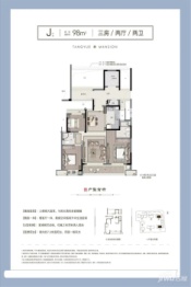 棠樾府3室2厅1厨2卫建面98.00㎡