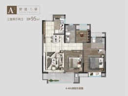 柏源晶舍3室2厅1厨2卫建面95.00㎡