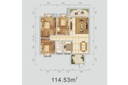 东方雅居3室2厅1厨1卫建面114.53㎡