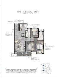 实地·花鹤翎3室2厅1厨2卫建面98.00㎡