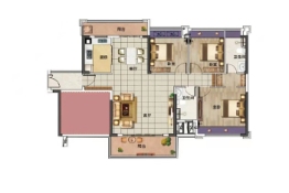 东建·凯旋新城4室2厅1厨2卫建面135.00㎡