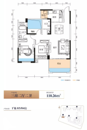 白沙至尊·时代央著3室2厅1厨2卫建面110.26㎡