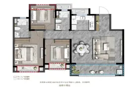 金地金城广场4室2厅1厨2卫建面143.00㎡