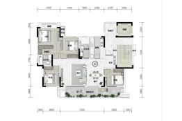 云锦安缦4室2厅1厨2卫建面141.0㎡