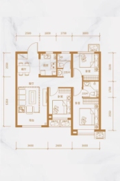 荣盛·锦绣前程3室2厅1厨2卫建面99.00㎡