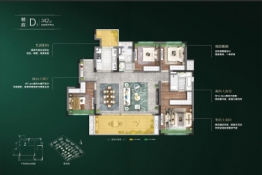 中南·林樾4室2厅1厨2卫建面142.00㎡