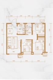 荣盛·锦绣前程3室2厅1厨1卫建面89.00㎡