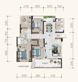 铂金时代4室2厅1厨2卫建面129.05㎡