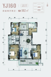 碧桂园云熙台4室2厅1厨2卫建面182.00㎡