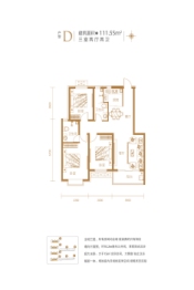 金秋府3室2厅1厨2卫建面111.55㎡