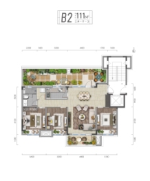 华润置地长安里3室1厅1厨1卫建面111.00㎡