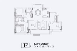 万兴·花半里4室2厅1厨2卫建面123.00㎡