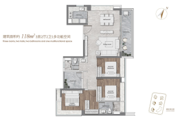 美的江上沄启3室2厅1厨2卫建面118.00㎡