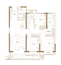 新城·云昱江山3室2厅1厨2卫建面118.00㎡