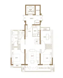 新城·云昱江山3室3厅1厨2卫建面118.00㎡