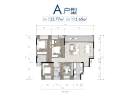 一曲晴江4室2厅1厨2卫建面132.00㎡