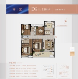 大华锦绣前城4室2厅1厨2卫建面126.00㎡