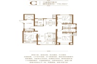 C户型 建面约120㎡（三室两厅两卫）