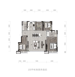 龙湖中铁建·云璟4室2厅2卫建面155.00㎡