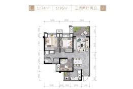 中建·御湖壹号3室2厅1厨2卫建面95.00㎡