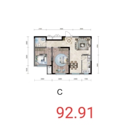 巨展·活力城2室2厅1厨1卫建面92.91㎡