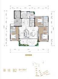 树高·上院3室2厅1厨3卫建面136.00㎡