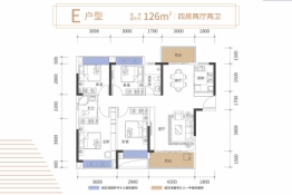 宝德·麓湖4室2厅1厨2卫建面126.00㎡