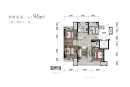 龙湖·尘林间3室2厅1厨1卫建面96.00㎡