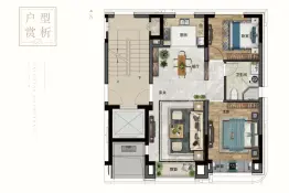 绿城·湖畔和庐2室2厅1厨1卫建面75.00㎡