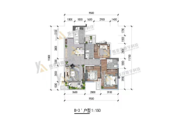 环天山屿城3室2厅1厨2卫建面87.06㎡