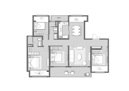 鹿溪雅园4室2厅1厨2卫建面143.00㎡