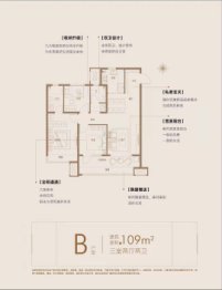 首创禧悦学府3室2厅1厨2卫建面109.00㎡