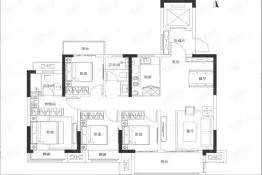 博群上和境4室2厅1厨2卫建面143.0㎡