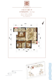 大理纳思·万花春天3室2厅1厨2卫建面136.73㎡