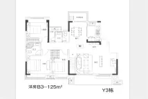 融翔檀悦府洋房B3-125平（3室2厅1厨2卫）