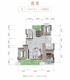 淮滨建业·未来城3室2厅1厨2卫建面127.00㎡