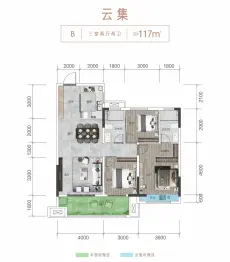 淮滨建业·未来城3室2厅1厨2卫建面117.00㎡