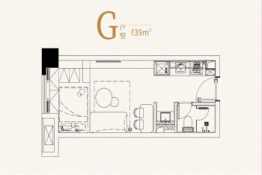 南旅嘉福里1室1厅1厨1卫建面39.00㎡