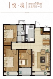 众成名园3室2厅1厨1卫建面104.00㎡