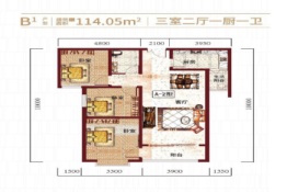 盛世瑞景院3室2厅1厨2卫建面114.05㎡