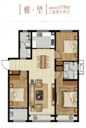 众成名园3室2厅1厨2卫建面119.00㎡